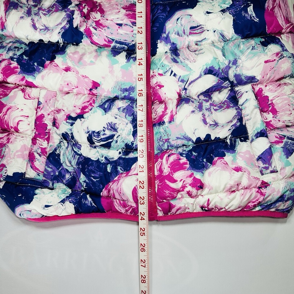Madden Girl Girls Juniors Puffer Vest Size 18 NWT Floral Print Zip Front Quilted - Picture 6 of 9